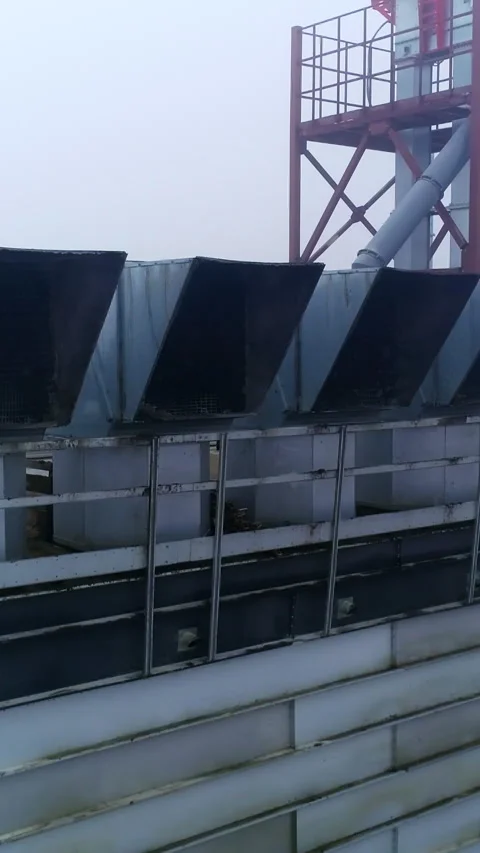Big grain elevator containers aerial view. Stock Footage 308305334