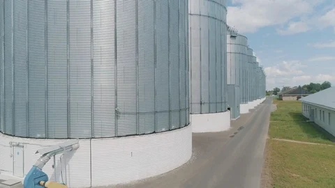Big Grain Elevators Stock Footage 93251615