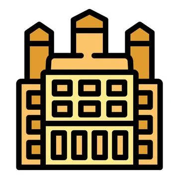 Big grain processing factory building icon representing agricultural industry Stock Illustration