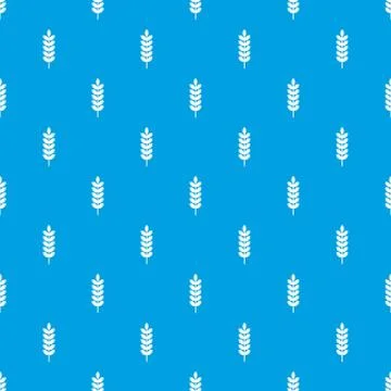 Big grain spike pattern seamless blue Stock Illustration