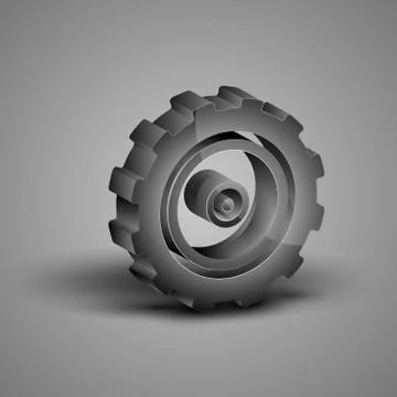 Big gray gear Illustrazione stock