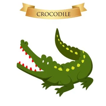Big green crocodile Stock Illustration