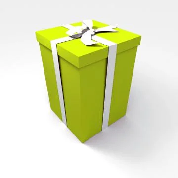Big green gift box Stock Illustration
