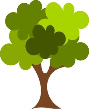 Big green oak tree vector illustration Stock Illustration