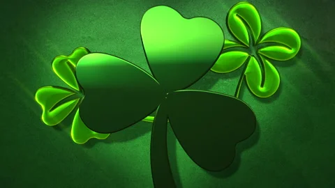 Big green shamrocks pattern Stock Footage 170326431