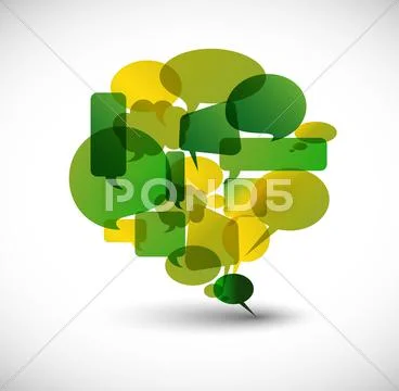 Big green speech bubble Stock Illustration
