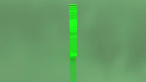 Big Green Translucent 3D Dollar Sign Money USD Symbol Rotates Slowly Stock Footage 309377220