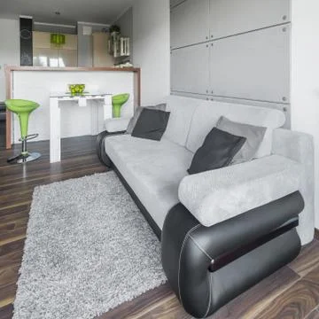 Big grey couch Stock Photos