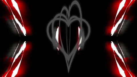 Big Grey Heart with BW Red BG Stock-Footage 72340460