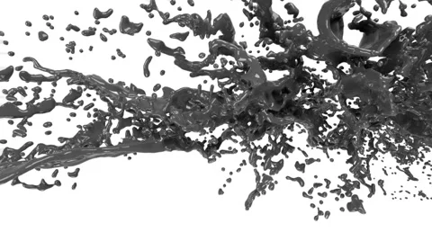 Big grey splashes in slow motion. Colored paint Stock Footage