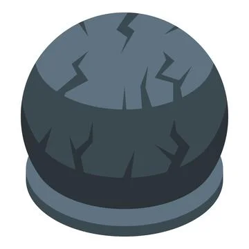 Big grey stone sphere is standing on a pedestal Stock Illustration