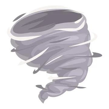 Big grey tornado rotating, natural disaster illustration 库存插图