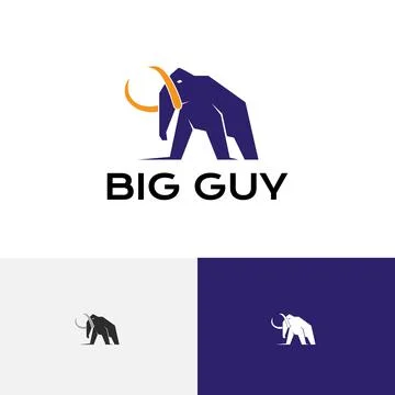 Big Guy Mammoth Elephant Ice Age Ancient Animal Logo Stock Illustration