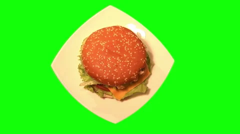 Big hamburger 01, top shot Stock Footage 45956938