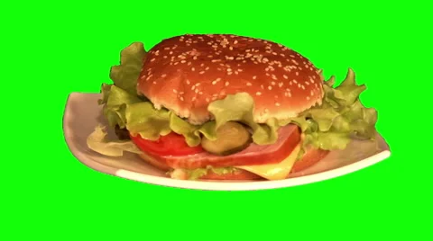 Big hamburger with bacon Stock Footage 45893780