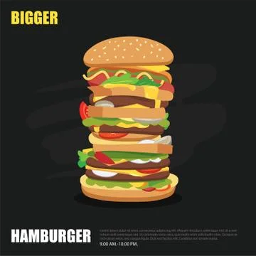 Big hamburger on chalkboard background flat design Stock Illustration