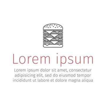 BIG hamburger. Line icon. Vector sign for web graphic. Stock Illustration