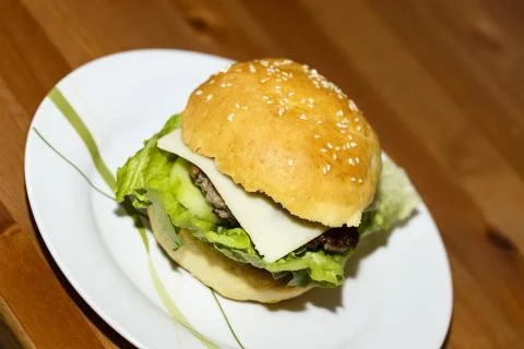 Big hamburger Stock Photos