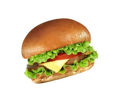 Big hamburger on white background Foto stock