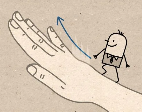 Big Hand - climbing up Stock Illustration
