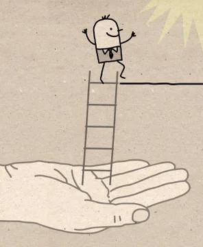 Big Hand - climbing up Stock Illustration