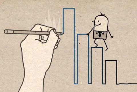 Big Hand - climbing up Stock Illustration