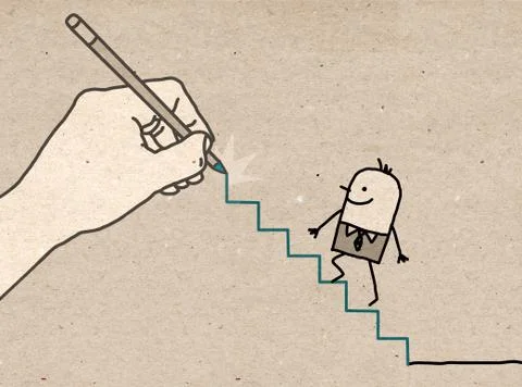 Big Hand - climbing up Stock Illustration