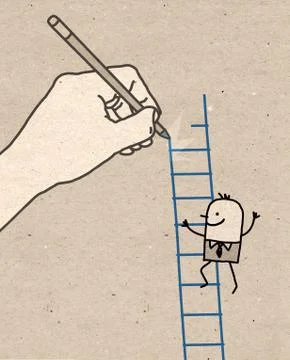 Big Hand - climbing up Stock Illustration