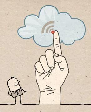 Big hand - the cloud Stock Illustration