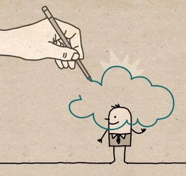 Big Hand - in the Cloud Stock Illustration