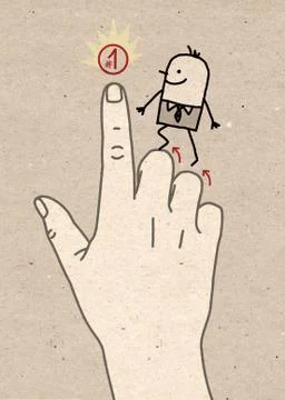 Big Hand - going to the first place Stock Illustration