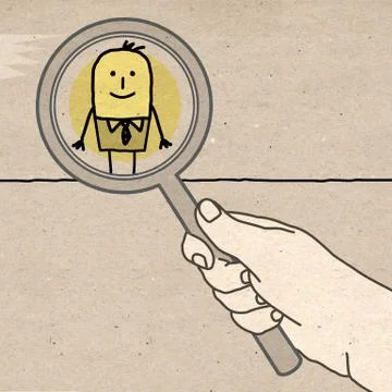 Big Hand - magnifying Stock Illustration