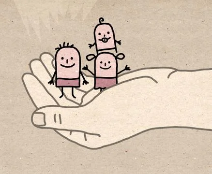 Big hand - protect Stock Illustration
