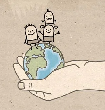 Big hand - protect Stock Illustration