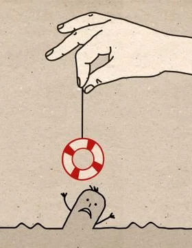 Big hand - rescue Stock Illustration