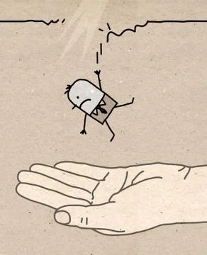 Big hand - rescue Stock Illustration