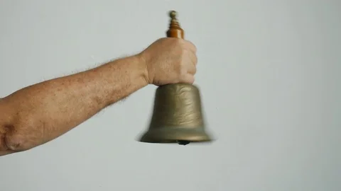 Big hand school bell with white background 1 Stock Footage 103122260