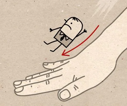 Big Hand - sliding down Stock Illustration