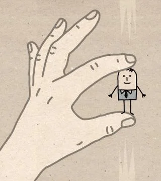 Big Hand - small man Stock Illustration