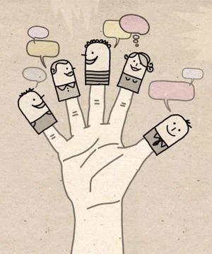 Big hand - social network Stock Illustration