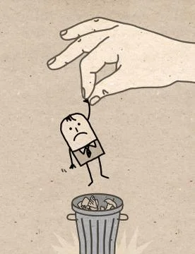Big hand - trash can Stock Illustration
