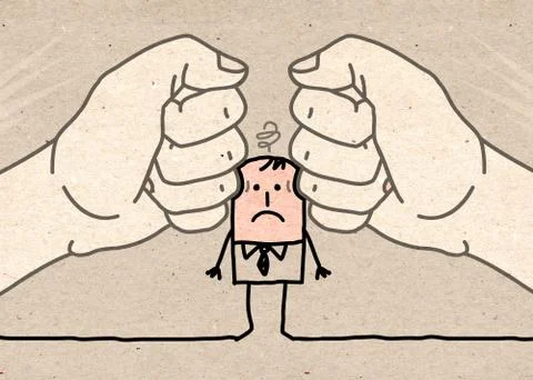 Big hand - under pressure Stock Illustration