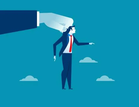 Big hand using businessman for control Stock Illustration