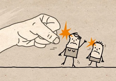 Big hand - violence Stock Illustration