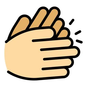 Big handclap icon vector flat Stock Illustration