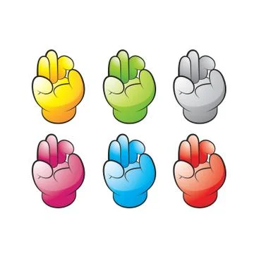 Big hands in colors Stock Illustration