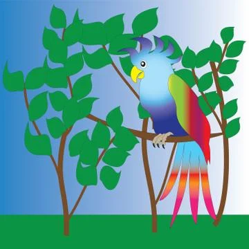 A big handsome parrot. Stock Illustration