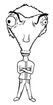 Big head of manager Stock Illustration