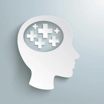 Big head plus symbols piad Stock Illustration