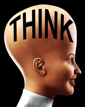 Big Head Thinking Stock Illustration